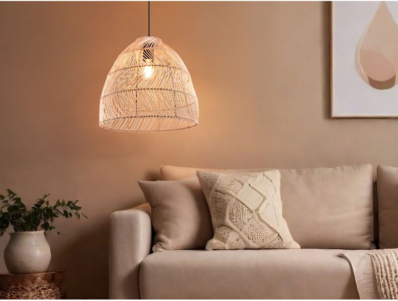 Reality Leuchten - Pendelleuchte rike 1-flammig Korbgeflecht aus Rattan, ø 35cm