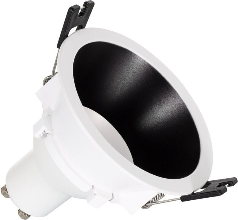 Efectoled - Downlight Einbaustrahler Konisch GU10 6W Schnitt ø 75 mm pc No Flicker 4000K Schwarz Neutralweiß