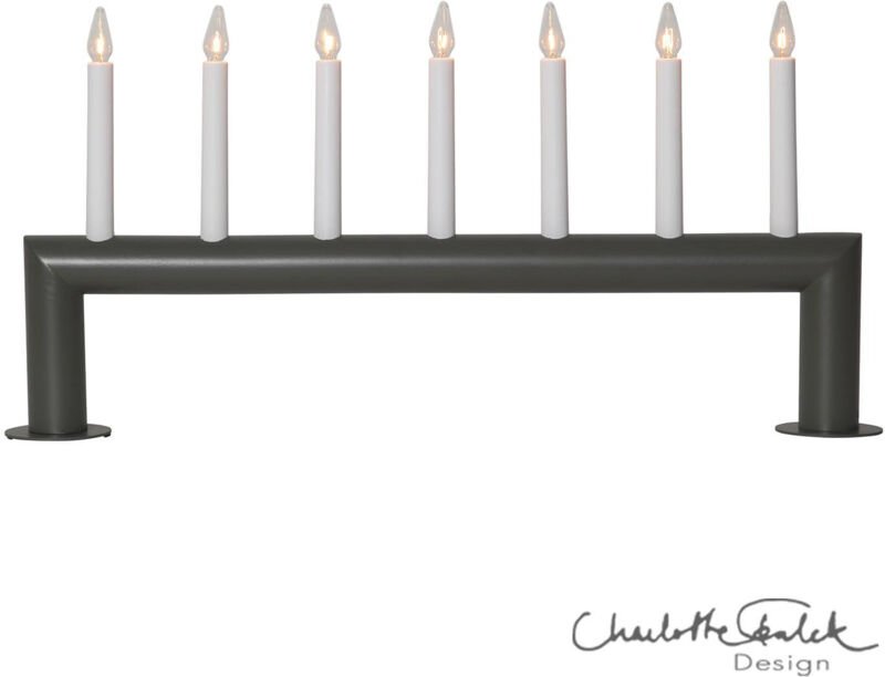 Fensterleuchter Circum, 7-flammig, dunkelgrau