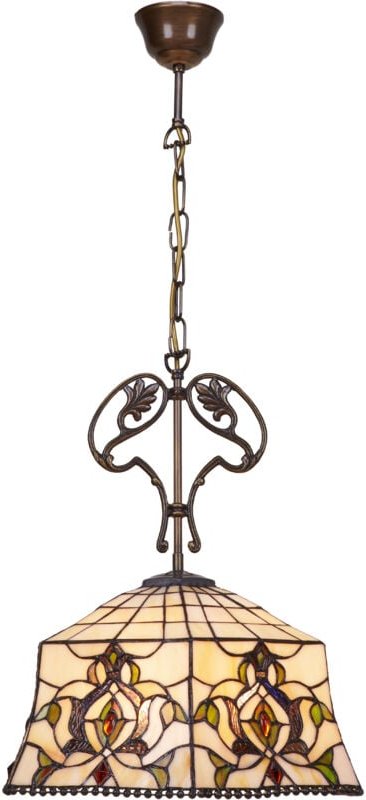 Deckenpendelleuchte mit Kette und Gussornament mit Lampenschirm mit 40 cm Durchmesser der Hexa-Serie