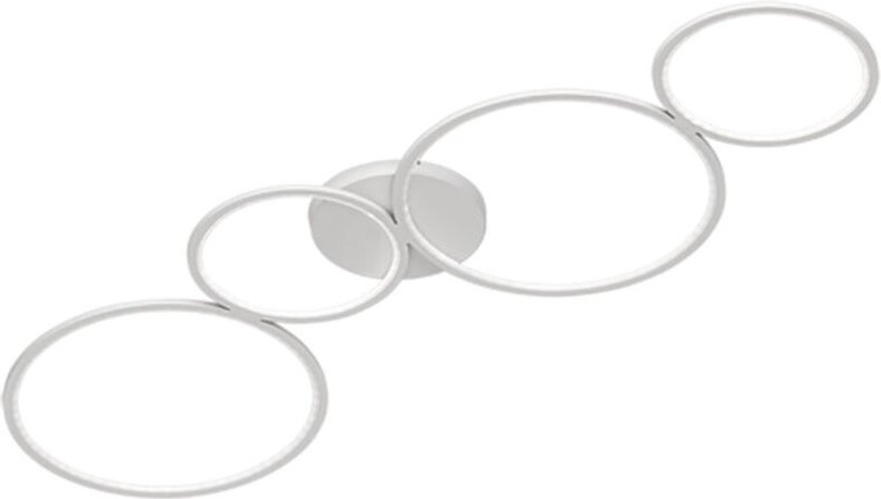 Flache led Ring Deckenleuchte rondo Metall in Weiß, Breite 97cm