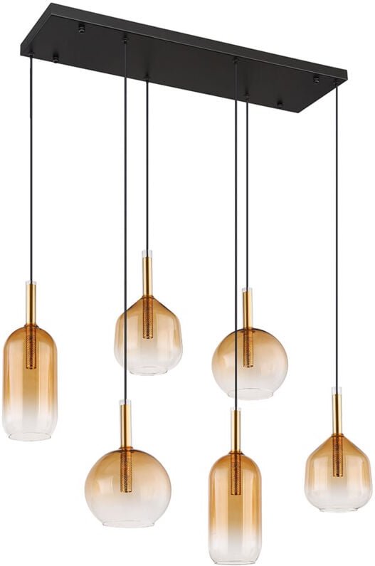 Esstischlampe Hängeleuchte Pendellampe Glas amber Wohnzimmerleuchte h 120 cm