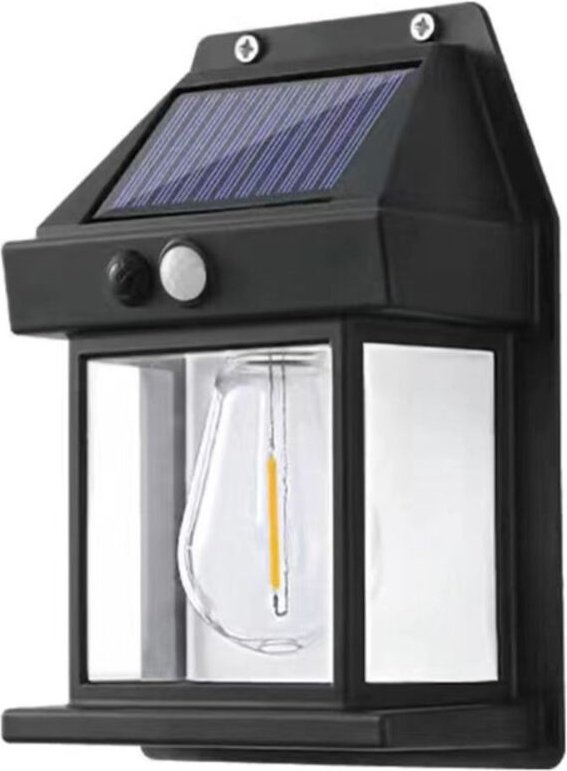 Solar-Wandleuchten für den Außenbereich, Solar-Wandlaterne mit 3 Modi und Bewegungssensor, wasserdichte Außenbeleuchtung