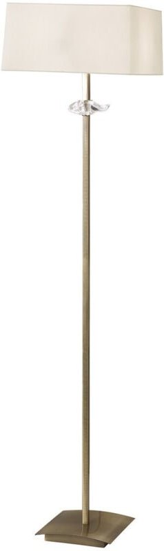 Inspired Mantra Akira Stehlampe 3-flammig E27, antikes Messing mit cremefarbenem Schirm