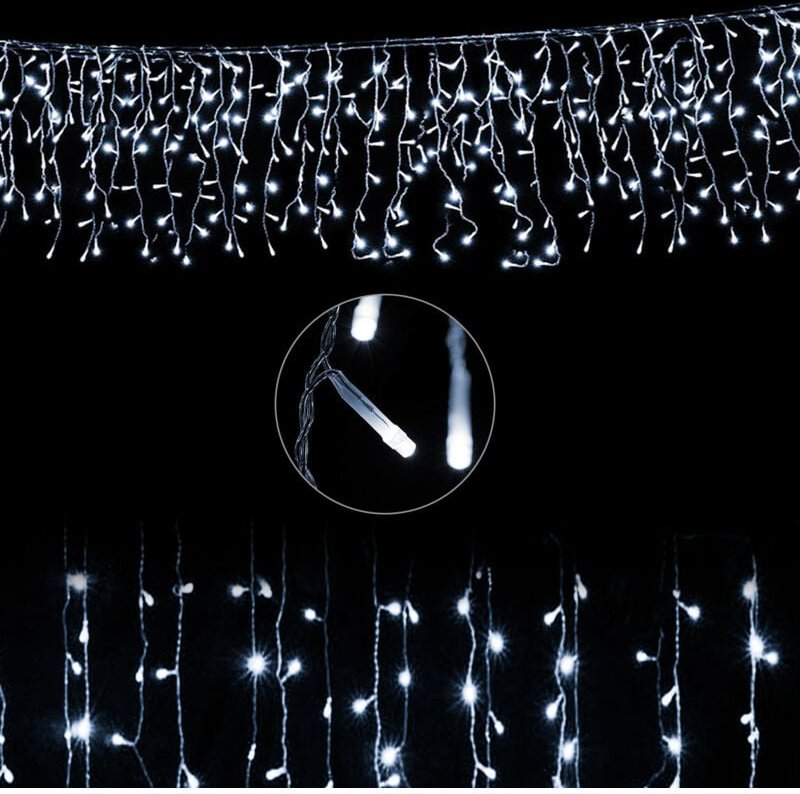 Wolketon Lichterkette LED Eisregen 8 Betriebsarten LED Lichtervorhang für Innenausstattung Außenbereich Schlafzimmer Hoc...