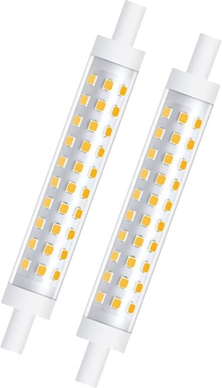 Memkey - 2 Stück 10 w R7s 118 mm dimmbare LED-Lampe, warmweiß 3000 k, 100 w Halogenäquivalent, linearer Doppelsockel-Ref...