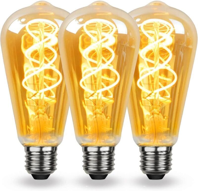 E27 Vintage LED-Glühbirne mit Spiralfaden, dimmbar, 4 W, warmweiß, E27 Vintage-Glühbirne, weiches Licht, Vintage E27-Glü...