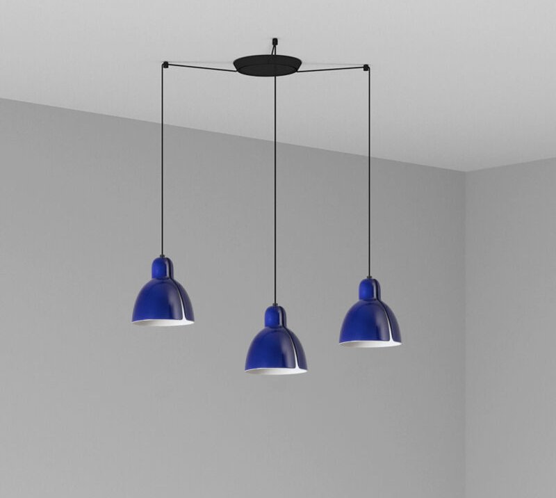 Faro Venice 3-flammige kobaltblaue Cluster-Tropfen-Hängelampe
