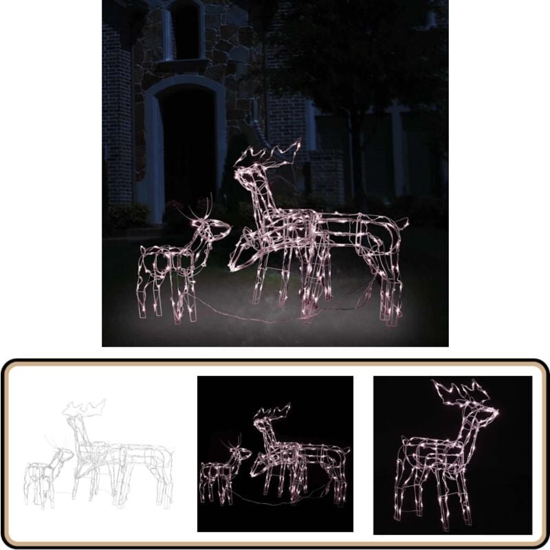 3-tlg. LED-Rentiere Set Weihnachtsdekoration 229 LEDs - Weihnachtsdekoration - Lichterkette - Outdoor Beleuchtung - Indo...