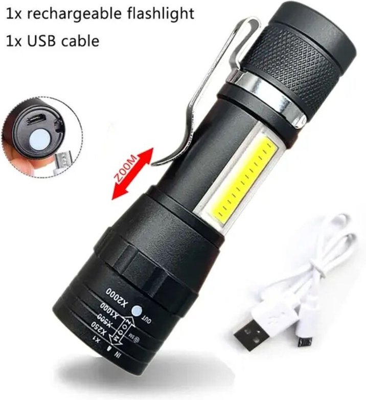 Tragbare, wiederaufladbare Taschenlampe/Laterne mit 3 Leuchtmodi, Campinglampe, Mini-LED-Taschenlampe, 1 Stück