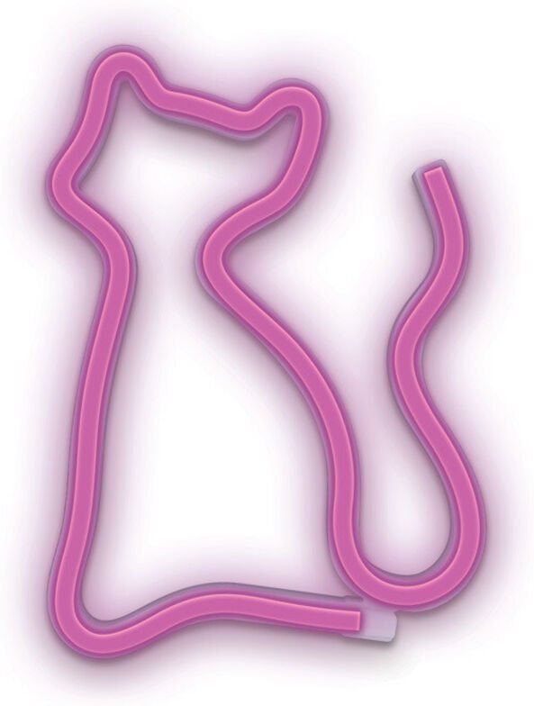 Cofi 1453 - Neon led Zeichen Licht Batterie / usb led Licht Home Leuchtschild Nachtlicht Katze - Pink