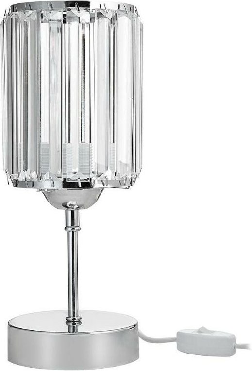 Tezeta - Tischlampe Alis aus Chrom und Lampenschirm mit Kristalleffekt MNG7079