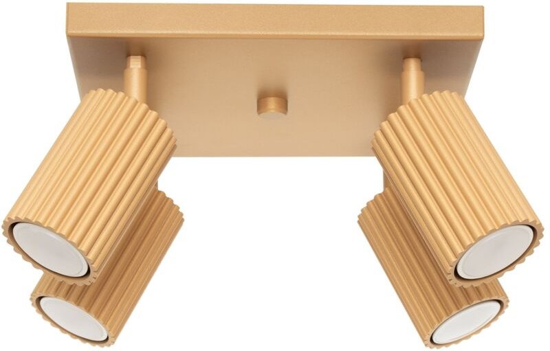 Licht-erlebnisse - Spot Aluminium verstellbar b: 25 cm in Gold GU10 4-flammig quadratisch Modern