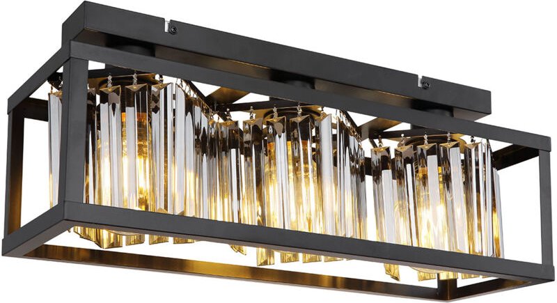 Thumbnail - Globo - Deckenleuchte mathilde mit Rauchglas Kristallen 3-flammig, Breite 51cm