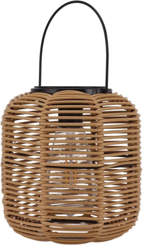 Aeun Solarlaterne für den Außenbereich, lange Betriebszeit, Solar-Hängeleuchte aus Rattan und Eisen, 300 mAh für die Ver...