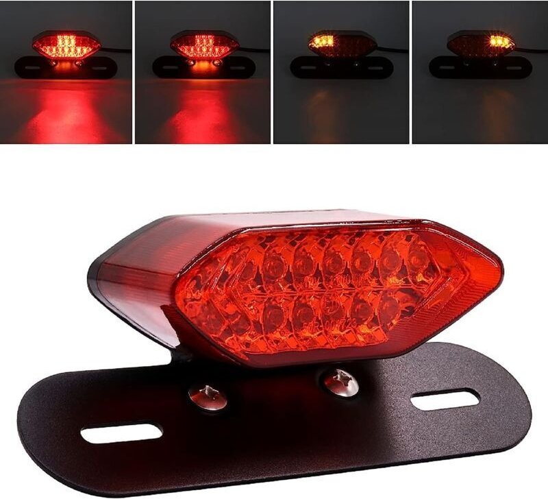 LED-Rückleuchten für Motorräder, Motorradblinker, Bremslichtanzeige hinten, 12-V-Kennzeichenbeleuchtung