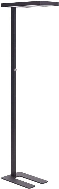 LED-Stehlampe Schwarz Metall 197 cm mit Knopf Dimmschalter Drehdimmer Langes Kabel Bogenlampe Industrie Wohnzimmer Ausst...