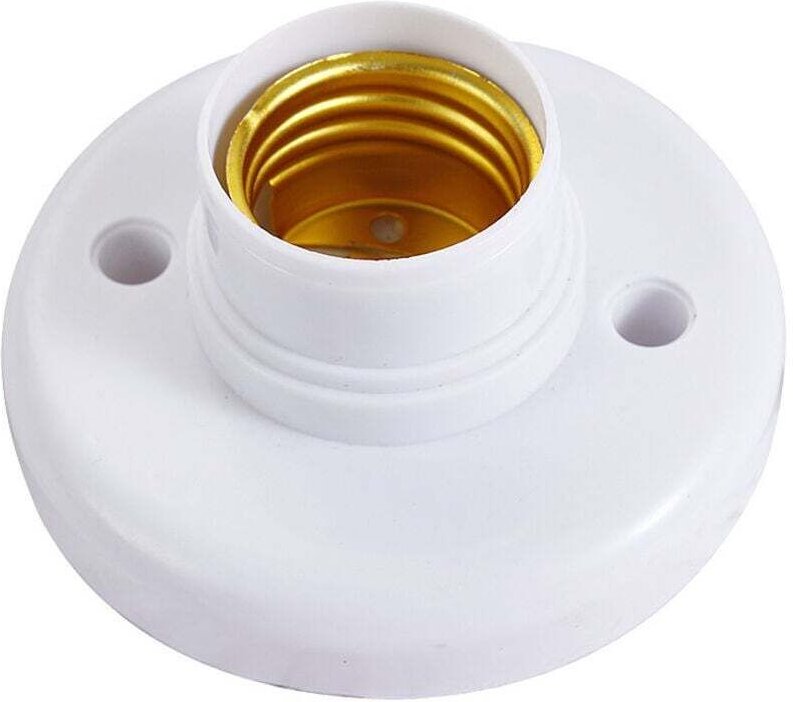 4-teiliges Set runder E27-Lampenfassungen aus Kunststoff – Schraubsockel (Weiß) – Einfache Installation – Langlebig – Fü...