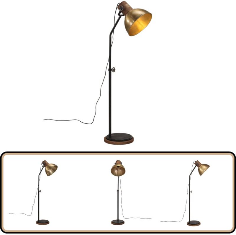 Stehleuchte 25 W Antik Messing 30x30x100-150 cm E27 - Industrielampen - Stehlampe - Wohnzimmerstil - Esszimmerleuchte - ...