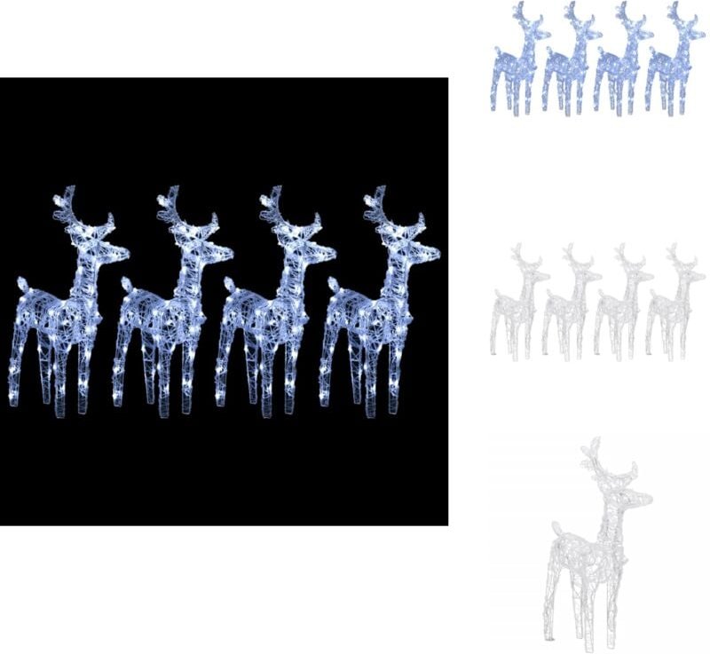 Thumbnail - LED-Rentiere 4 Stk. Kaltweiß 160 LEDs Acryl - LED-Dekoration - Weihnachtsdeko - Outdoor-Beleuchtung - Winterdeko - Renti...