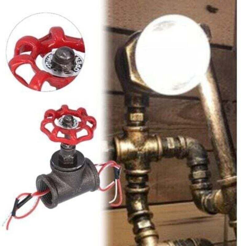 Vtizikl Interrupteur de Lumière Industriel Rotatif en Fer de Vanne D'arrêt Vintage 3/4in avec Fil électrique pour la Déc...