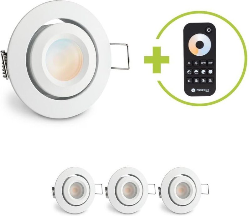 Einbaustrahler Mini schwenkbar Matera 3W CCT IP44 - Farbe: weiß - Anzahl: 4x