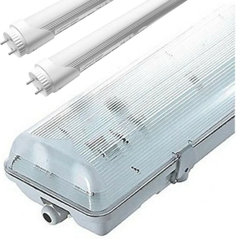 2 Led-Röhren 120cm 6000K + wasserdichtes Gehäuse IP65