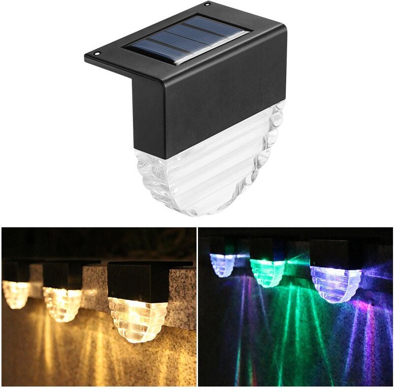 Thumbnail - Solar-Stufenleuchte, 4 Stück Solar-Terrassenleuchten, IP65, wasserdicht, mit automatischem An-/Ausschalten, warmes Licht...