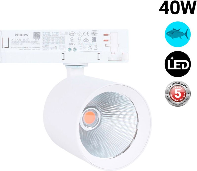 Barcelona Led - led 3-Phasen-Schienenstrahler 40W - Fisch und Meeresfrüchte -