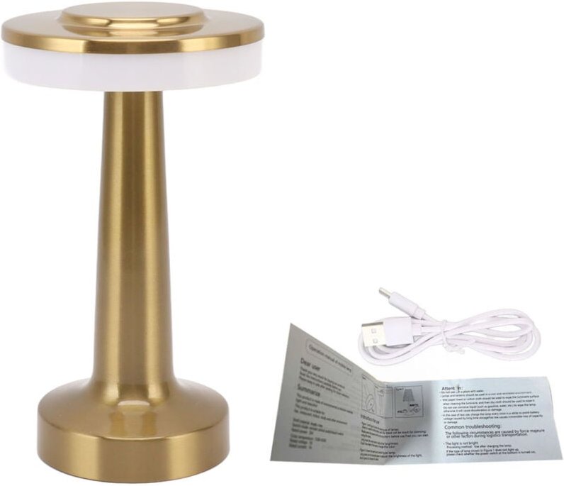 Vintage-Schreibtischlampe aus Metall, USB-aufladbare Touchscreen-Tischlampe, Nachttischlampe für Bar, KTV, Hotel, Café, ...