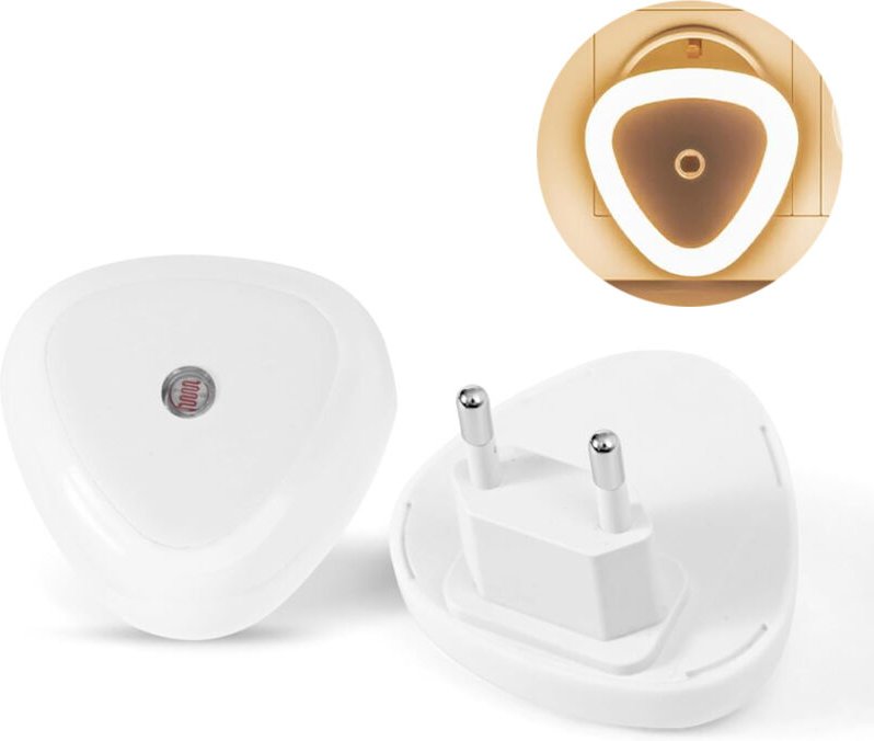 2er Set LED Nachtlicht mit Dämmerungssensor für Steckdose – Warmweiß – Automatisches Orientierungslicht