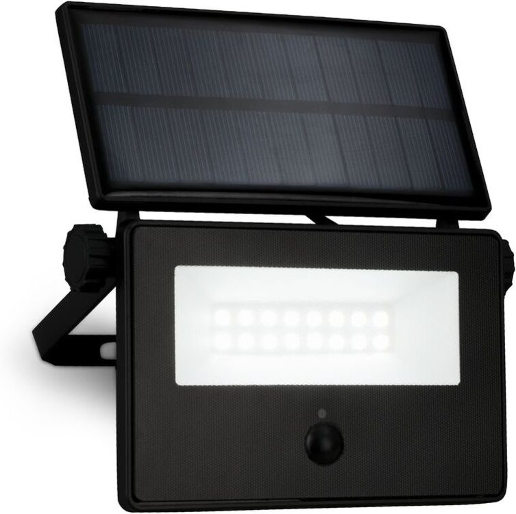 Solar LED outdoor wall light, black, incl. IR sens