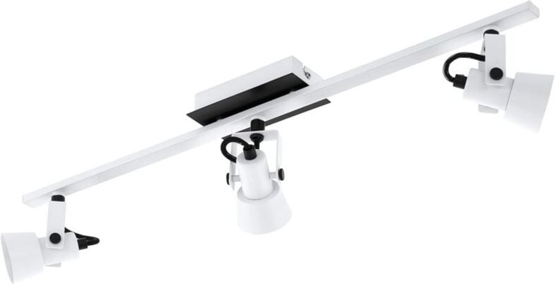 Thumbnail - Deckenlampe Trillo, Deckenleuchte mit 3 schwenkbaren Spots, Deckenbeleuchtung für Büro und Wohnzimmer, Metall in Weiß un...