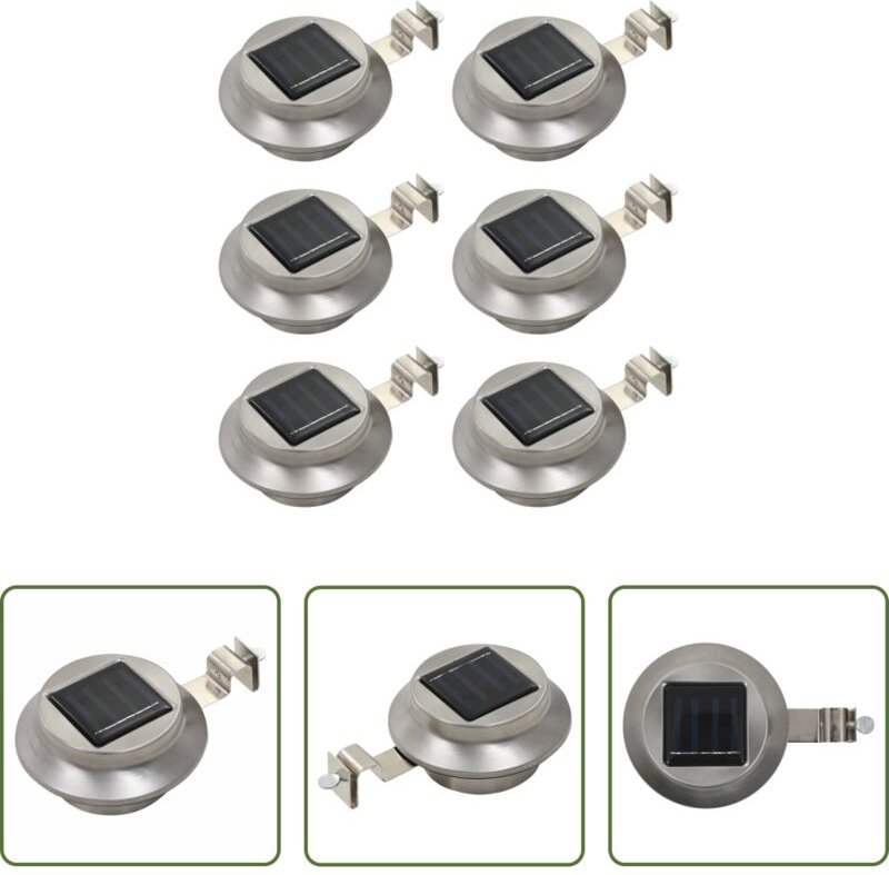 LED Solarleuchten - Outdoor Solarleuchten 6 Stück LED Rund 12 cm Weiß