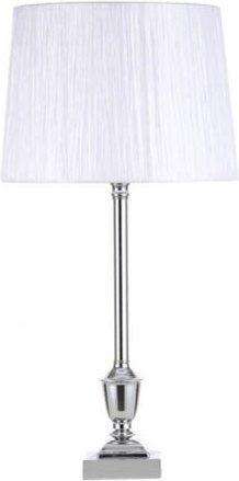 Tischleuchte Eiche 1xe27 Chrom m/Hose weiß 60,5x30x30 cm