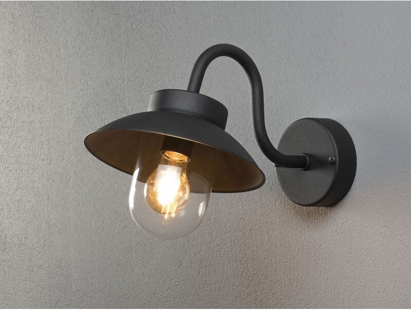 Meinewunschleuchte - Kleine led Außenwandleuchte aus Aluminium Schwarz, Höhe 24cm