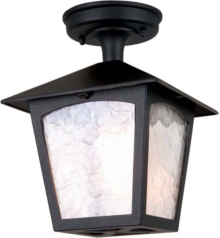 Elstead York - 1 leichte Deckenlaterne im Freien Schwarz, E27