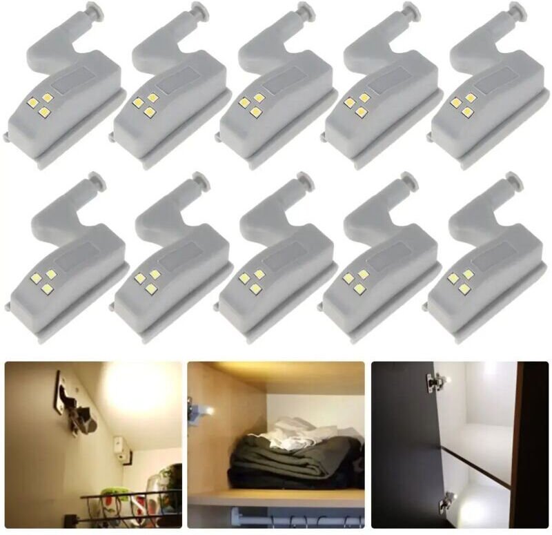 LED-Innenbeleuchtung für Scharniere, universelle Unterbauleuchte, Kleiderschranksensor, Nachtlicht für den Kleiderschran...