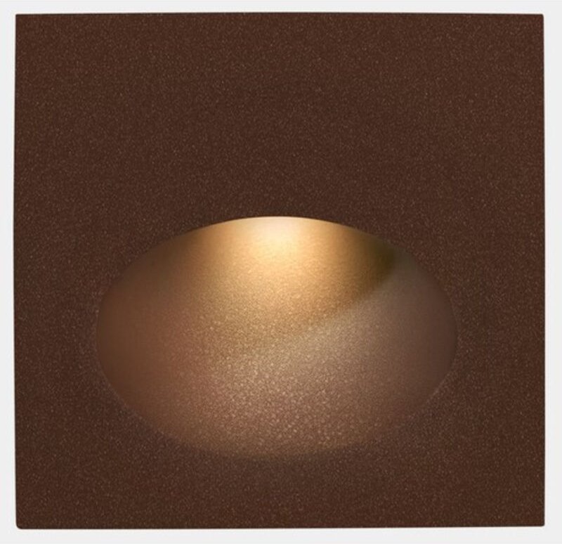 LEDS C4 Bat Square Oval Outdoor LED Wandeinbauleuchte Square Brown IP65 2.2W 3000K