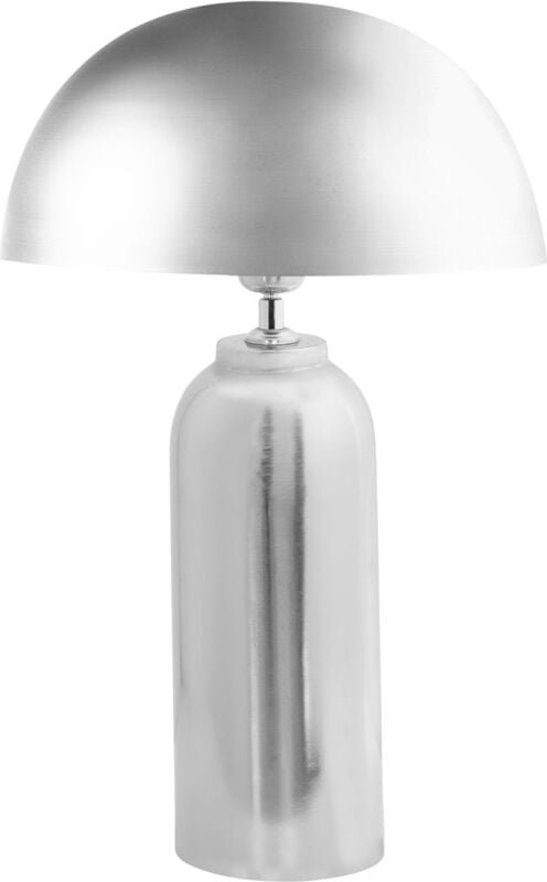 Beliani - Tischlampe Silber Metall 55 cm Hoch 1-Flammig Halbrunder Schirm Langes Kabel mit Schalter Moderne Tischleuchte...