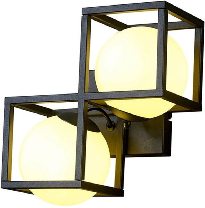 Inspired Mantra Desigual Wandleuchte, 2-flammig G9, Mattschwarz