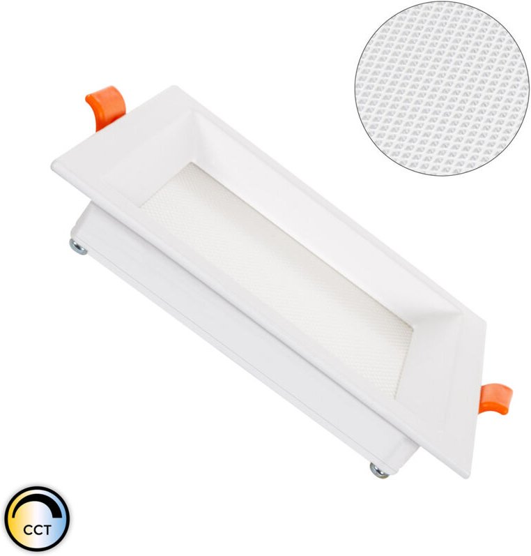 Efectoled - led Einbaustrahler flach 10W cct Eckig Mikroprismatisch lifud Ausschnitt 110x110 mm No Flicker cct