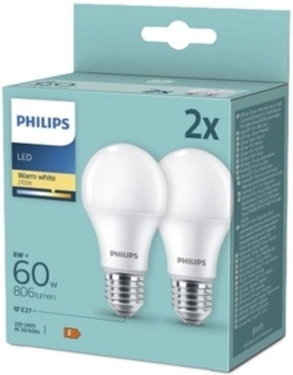 Philips LED-Lampe 8W E27 2 Stk.