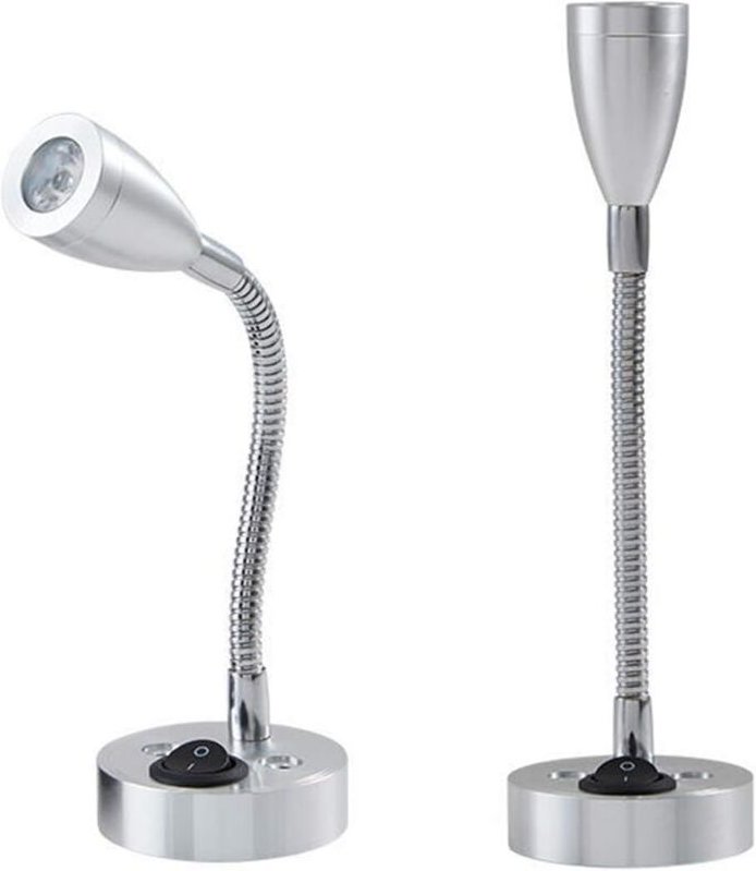2 Stück 12 V LED-Spot-Licht, Nachttisch-Wand-Leselicht, verstellbarer Schalter, Wohnmobil, Wohnwagen, Van, Wohnwagen, In...