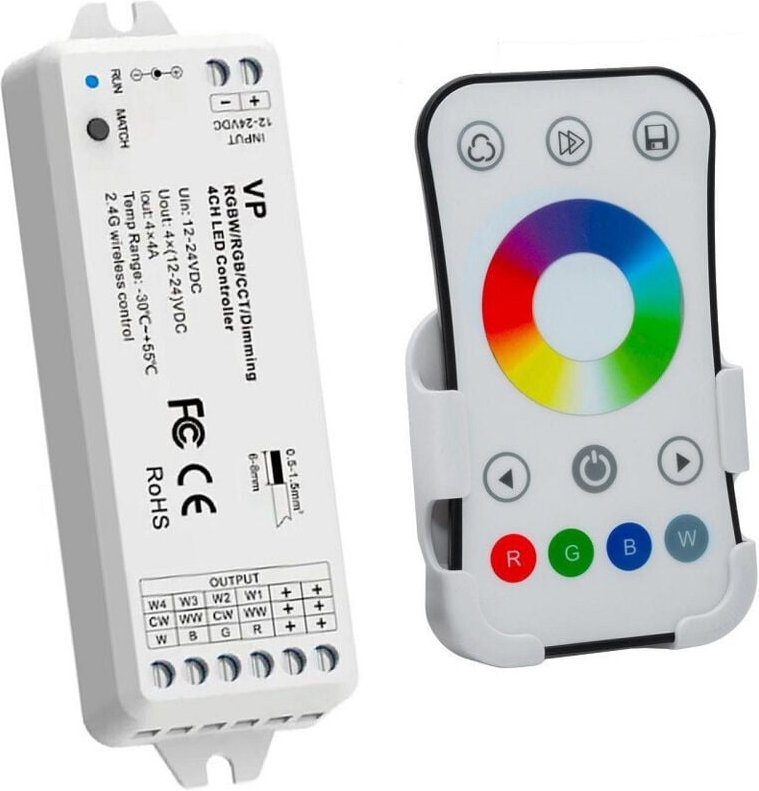 Thumbnail - Trade Shop - centralina vp controller rf 15A 4CH dimmer 288W lights led telecommand rgbw -