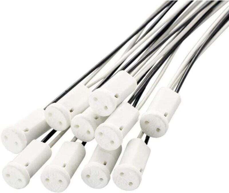 Thumbnail - YMYNY20 Stück G4-Lampenfassung, 10 cm, G4-Lampenfassung aus Keramik, 12 V, G4-Halogenfassungen für Quarzlampen, Halogenl...