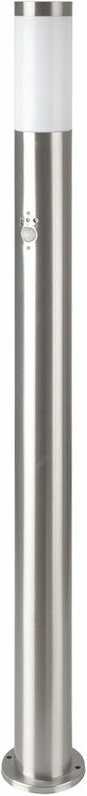 Garten Steh Lampe Edelstahl Bewegungsmelder Terrassen Beleuchtung Außen Stand Leuchte silber im Set inkl. led Leuchtmitt...