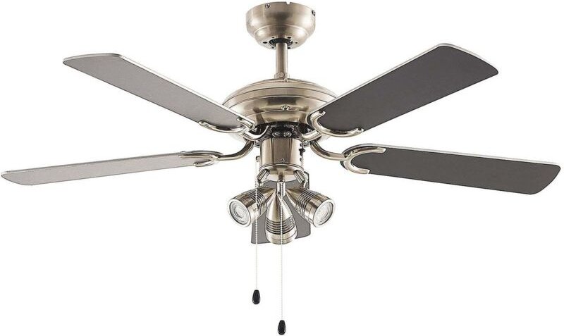 Deckenventilator mit Lampe "Anariki" aus Metall für Wohnzimmer & Esszimmer von Lindby