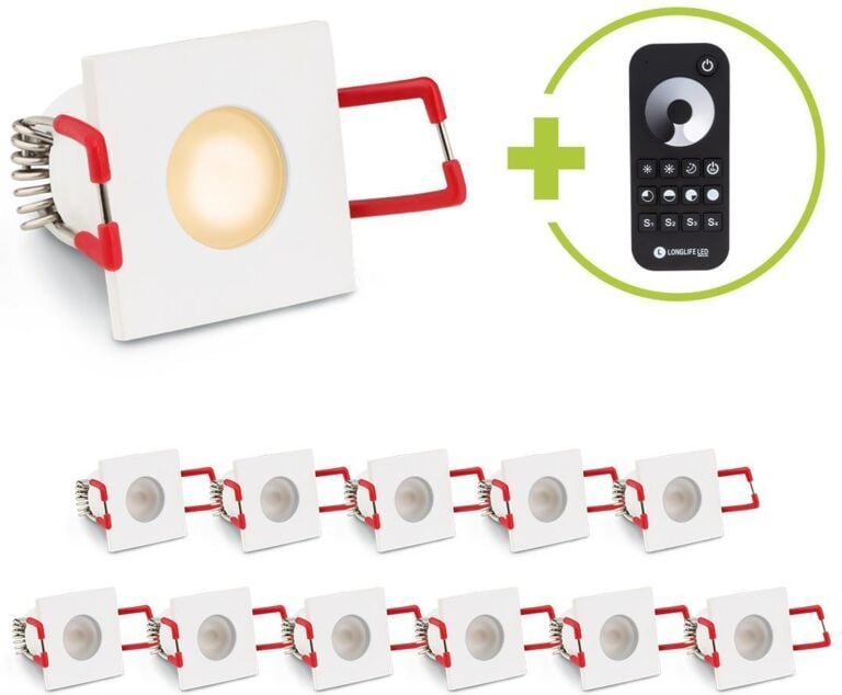 Einbaustrahler Mini Livorno eckig 3W 2700K IP65 - Farbe: weiß - Anzahl: 12x