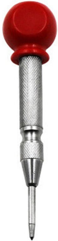 Halbautomatischer Bohrstift-Körner, Federmarkierungs-Startlochwerkzeug, 1 Stück, Hardware-Zubehör (Silber mit Kappe)